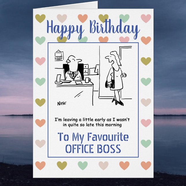Grattis på födelsedagen till mitt kontor Chef Hälsningskort (Skapare uppladdad)