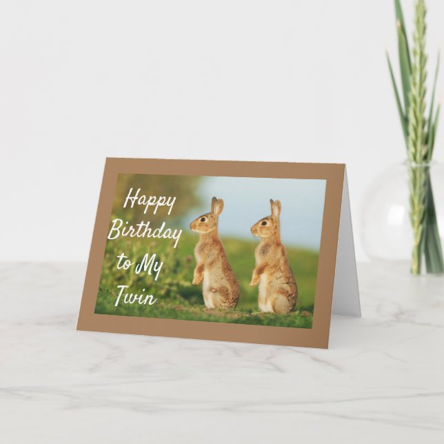 GRATTIS PÅ FÖDELSEDAGEN TILL MITT TWIN-KORT KORT (Framsida)
