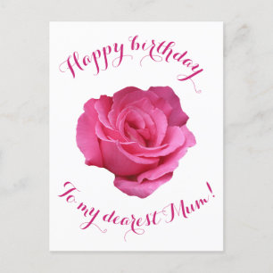 Grattis på födelsedagen till Morsa söt rosa ros bl Vykort