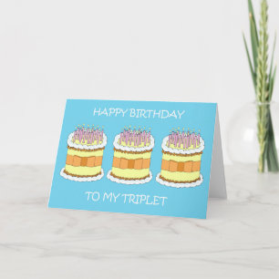 Grattis på födelsedagen till My Triplet Kort