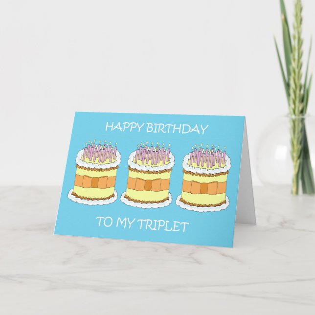 Grattis på födelsedagen till My Triplet Kort (Framsida)