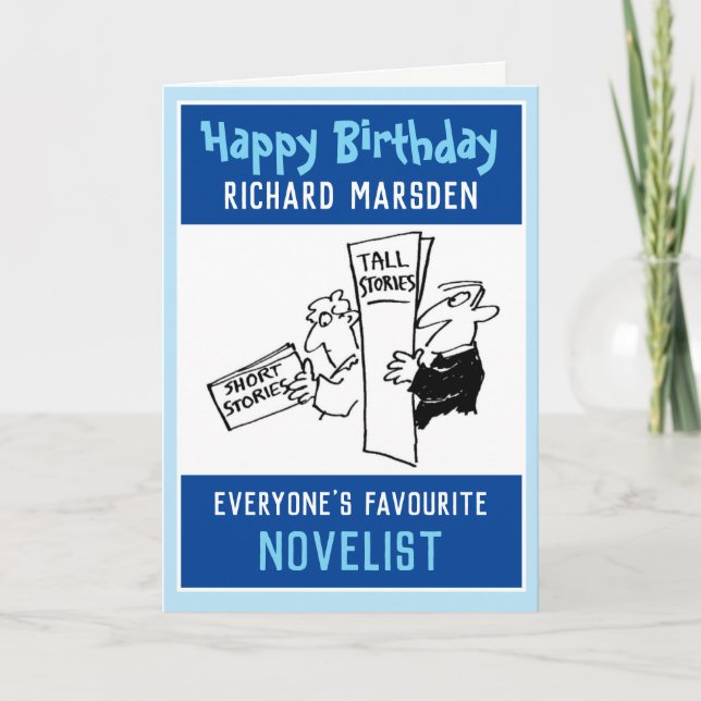 Grattis på födelsedagen till Novelist Kort (Framsida)