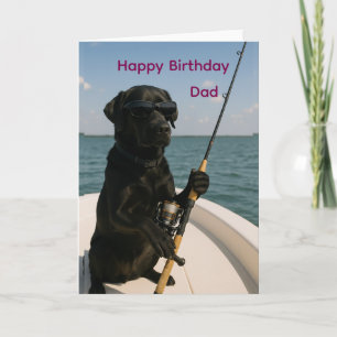 Grattis på födelsedagen till Pappa, svart Labrador Kort