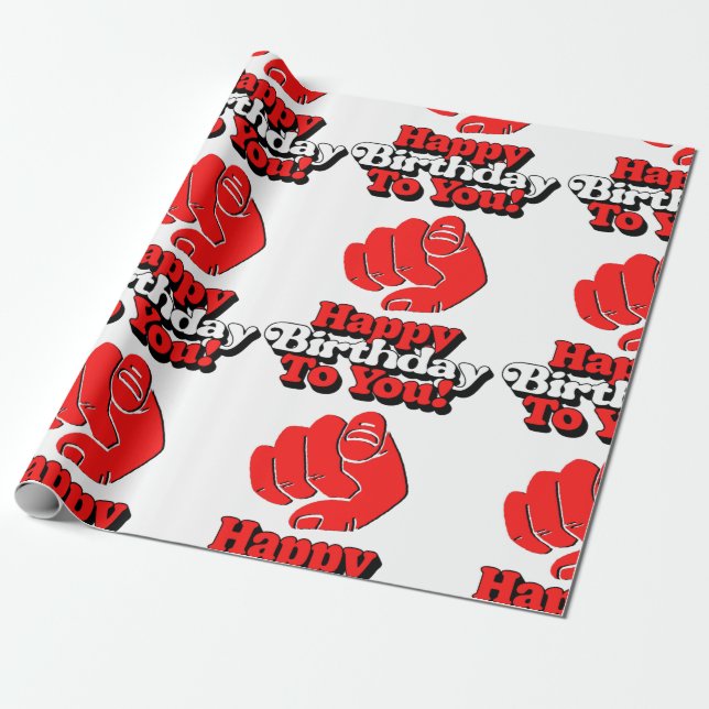 Grattis på födelsedagen till Papper radbrytning Presentpapper (Utrullad)