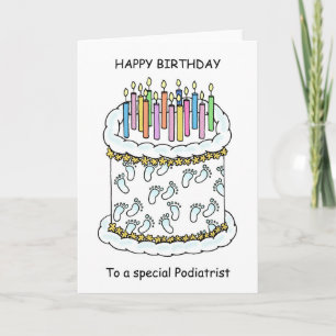 Grattis på födelsedagen till podiatrist kummel och kort