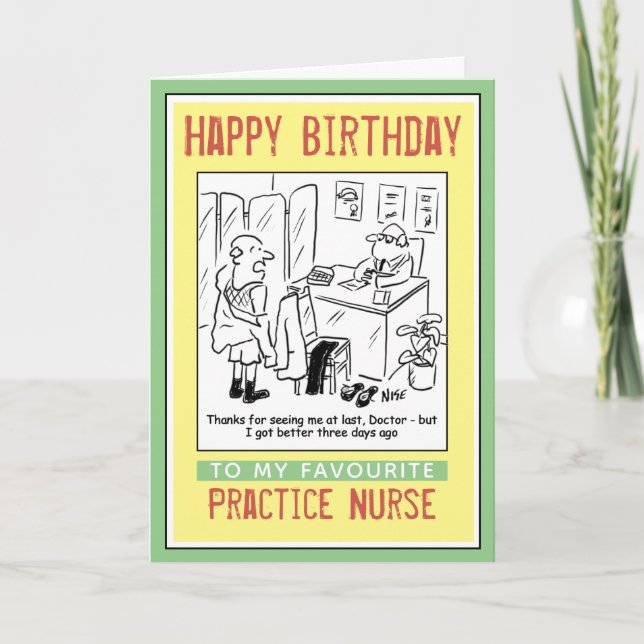 Grattis på födelsedagen till Practice Nurse Kort (Framsida)