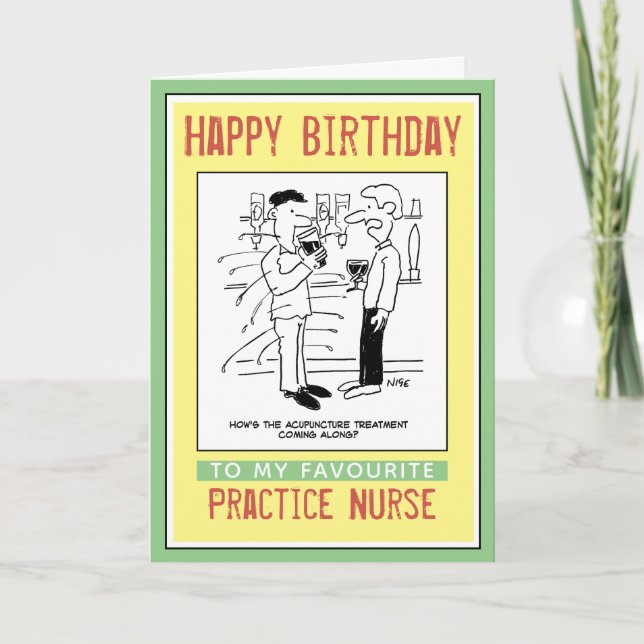 Grattis på födelsedagen till Practice Nurse Kort (Framsida)