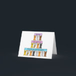 Grattis på födelsedagen till Step Grandson Kort<br><div class="desc">Tre rader söta katter med tecknad som står upp på baksidan av tassar som håller banderoller som säger "Grattis på födelsedagen till ett mycket specifikt fotsteg-sonson".</div>