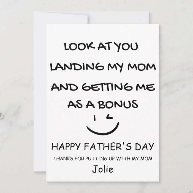 Grattis på födelsedagen till styvfar tack kort (Framsida)