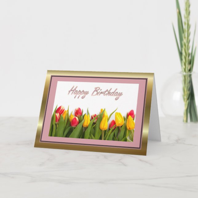 Grattis på födelsedagen till svärmor med blommor kort (Framsida)