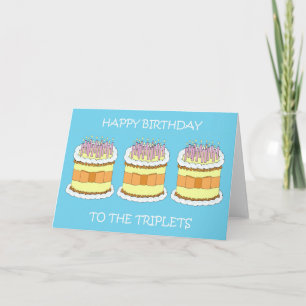 Grattis på födelsedagen till Triplets Kort