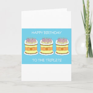 Grattis på födelsedagen till Triplets Kort