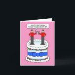 Grattis på födelsedagen till Twin Brother Two Mana Kort<br><div class="desc">En tecknad på två manar som står på toppen av en tårta och dricker drinkar. En av manar säger "Grattis på födelsedagen till min tvillingbror".</div>