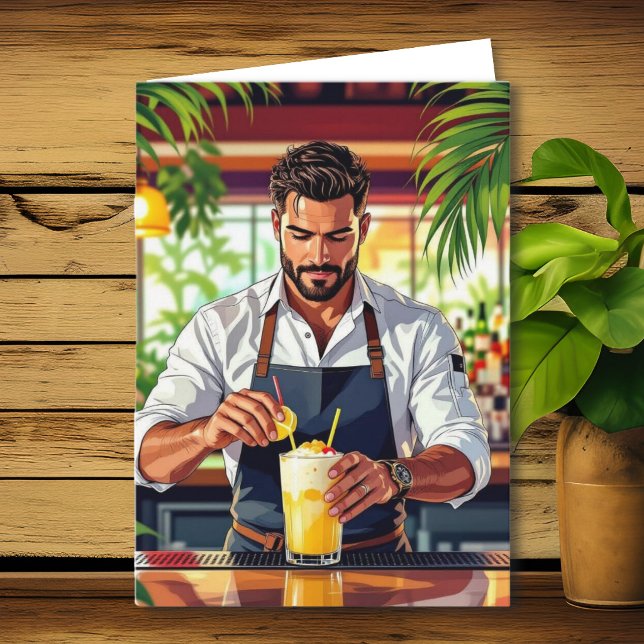 Grattis på födelsedagen till vår favoritbartender! kort (Skapare uppladdad)