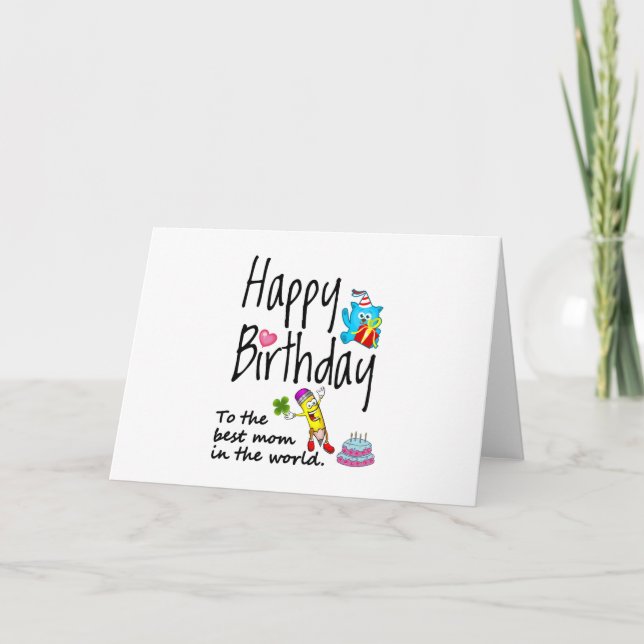 Grattis på födelsedagen till världens bästa mamma kort (Framsida)