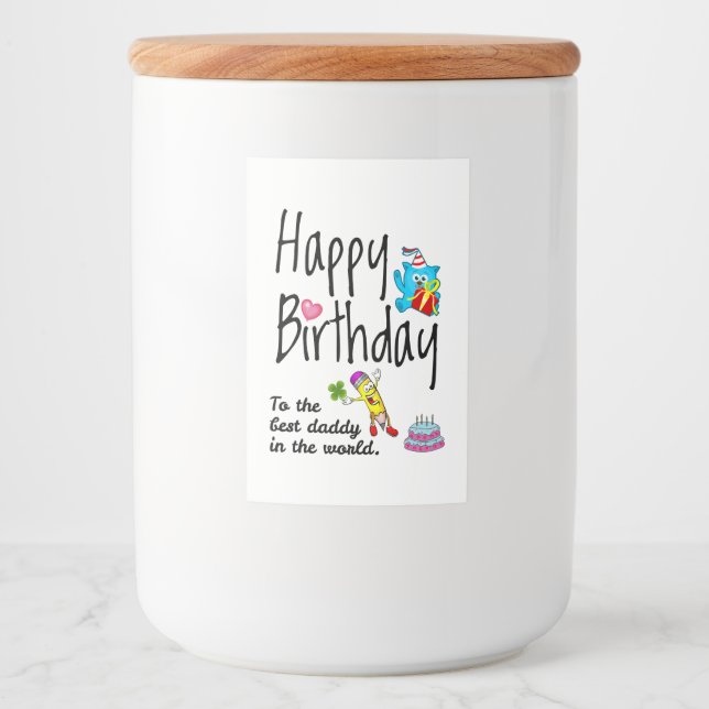 Grattis på födelsedagen till världens bästa pappa mat etikett (Framsida)
