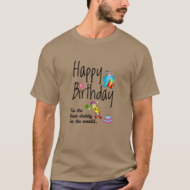 Grattis på födelsedagen till världens bästa pappa t shirt (Framsida)