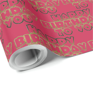Grattis på födelsedagen till You Typography Guld R Presentpapper