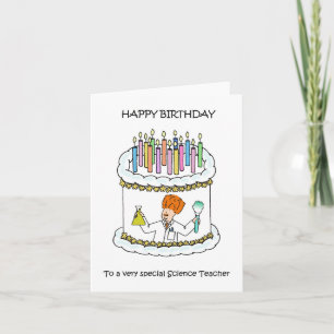 Grattis på födelsedagen to Science Teacher Kort
