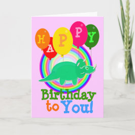 Grattis på födelsedagen to You Grönt Tecknad Dinos Kort
