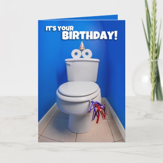 Grattis på födelsedagen Toilet Potty Humor Helgkort (Framsida)