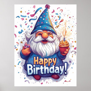 Grattis på födelsedagen Tomte: Whimsisk födelsedag Poster
