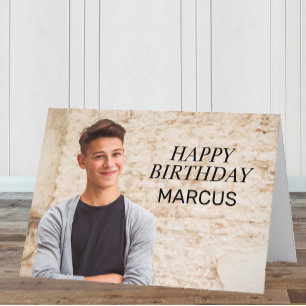 Grattis på födelsedagen Tonåring Boy Photo Parents Kort