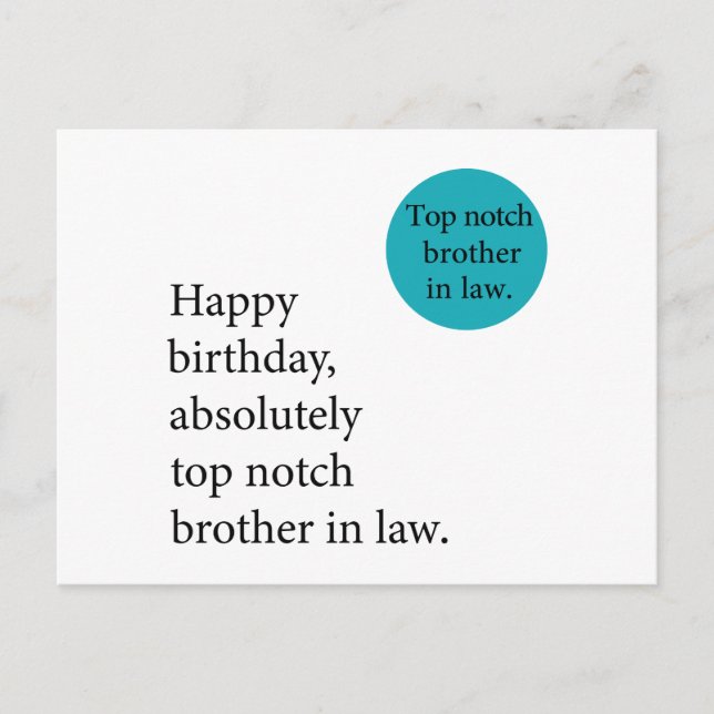 Grattis på födelsedagen topp-notch svåger awesome  vykort (Framsida)