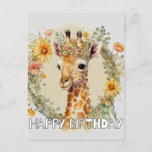 Grattis på födelsedagen Toppen Cute Giraffe Helg Vykort