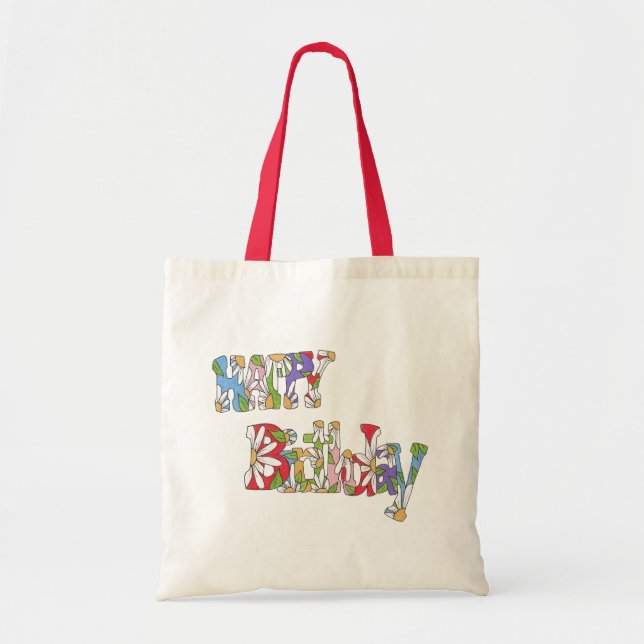 Grattis på födelsedagen Tote Bag Tygkasse (Framsidan)