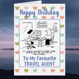 grattis på födelsedagen Travel Agent Hälsningskort
