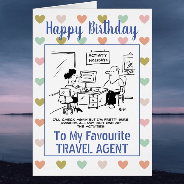 grattis på födelsedagen Travel Agent Hälsningskort (Skapare uppladdad)