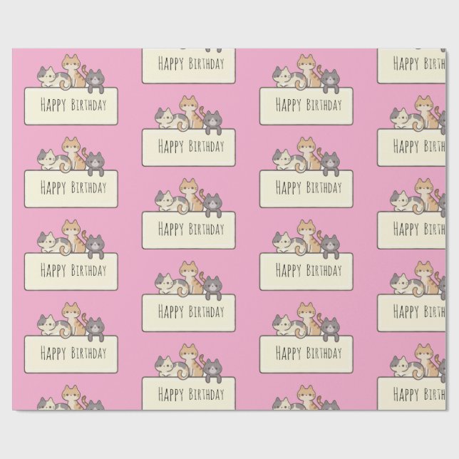 Grattis på födelsedagen Tre Papper för tillslagnin Presentpapper (Platt)