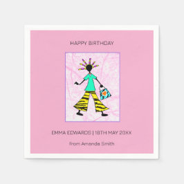 Grattis på födelsedagen, Trendig och Elegant Pappersservett