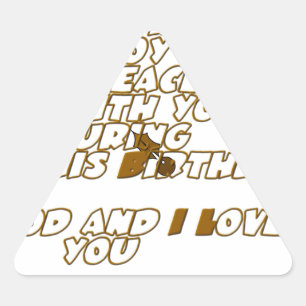 Grattis på födelsedagen triangelformat klistermärke