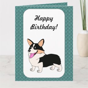 Grattis på födelsedagen Tricolor Corgi Kort