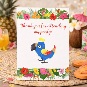 Grattis på födelsedagen Tropical Parrot Tack Kort