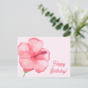 Grattis på födelsedagen    Tropisk Hibiskusblomma Vykort