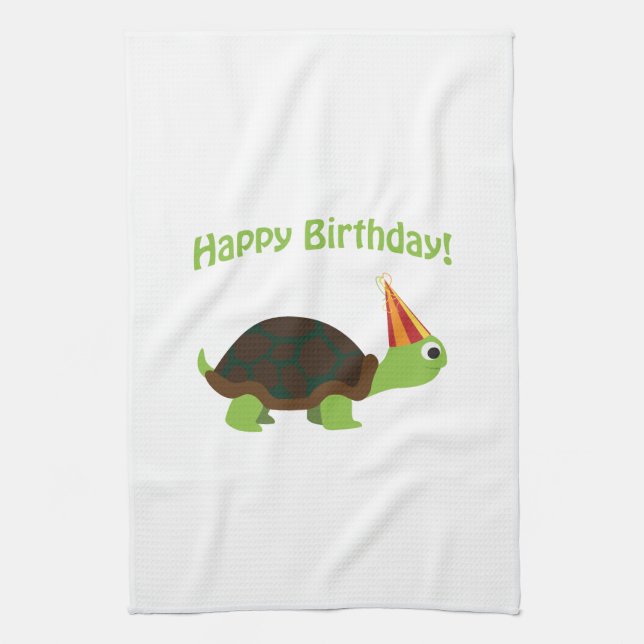 grattis på födelsedagen! Turtle Kökshandduk (Vertikal)