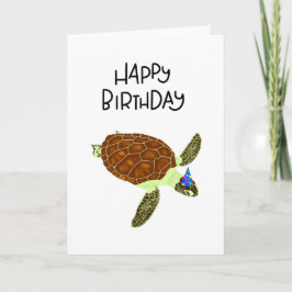 Grattis på födelsedagen Turtle-kort Kort