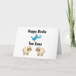 Grattis på födelsedagen två Ewes-kort för Firande Kort