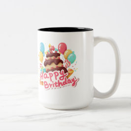 Grattis på födelsedagen Två-Tonad mugg