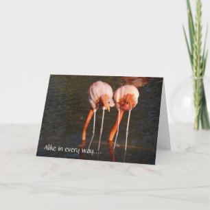 Grattis på födelsedagen Twillingar!-Rosa Flamingos Kort