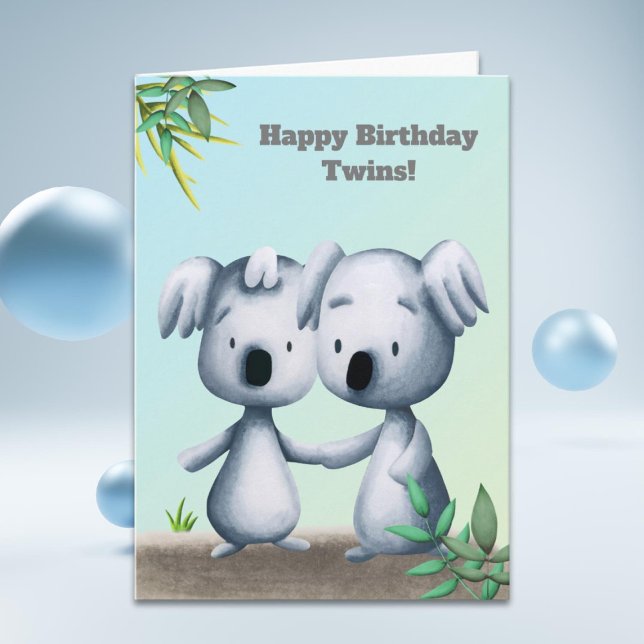 Grattis på födelsedagen Twillingars Koala Bear Tec Kort (Skapare uppladdad)