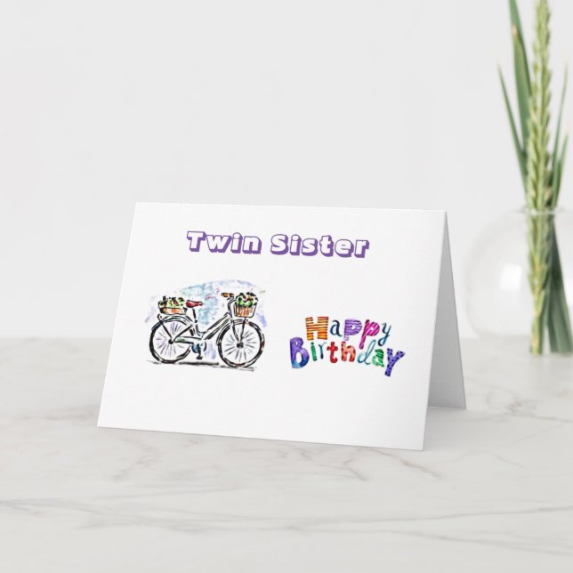 GRATTIS PÅ FÖDELSEDAGEN **TWIN** ÅTNJUTA RIDEN KORT (Framsida)