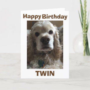 GRATTIS PÅ FÖDELSEDAGEN TWIN SÄGER DENNA CUTE COCK KORT