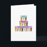 grattis på födelsedagen Twin Sister Tecknad Cats Kort<br><div class="desc">Tre rader söt tecknad kattungar som håller upp rosa,  blå och mauve banderoller som säger "Grattis på födelsedagen till min tvillingsyster".</div>