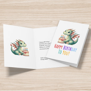 Grattis på födelsedagen Typografi Söt dinosaurie Meddelande