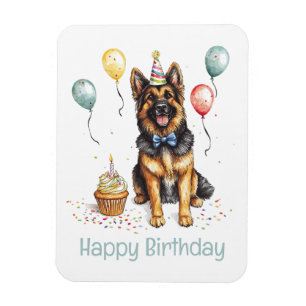 Grattis på födelsedagen tysk schäferhund magnet