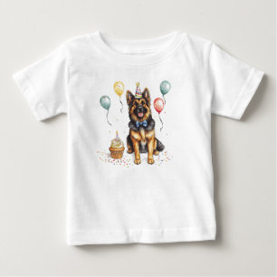 Grattis på födelsedagen tysk schäferhund t shirt